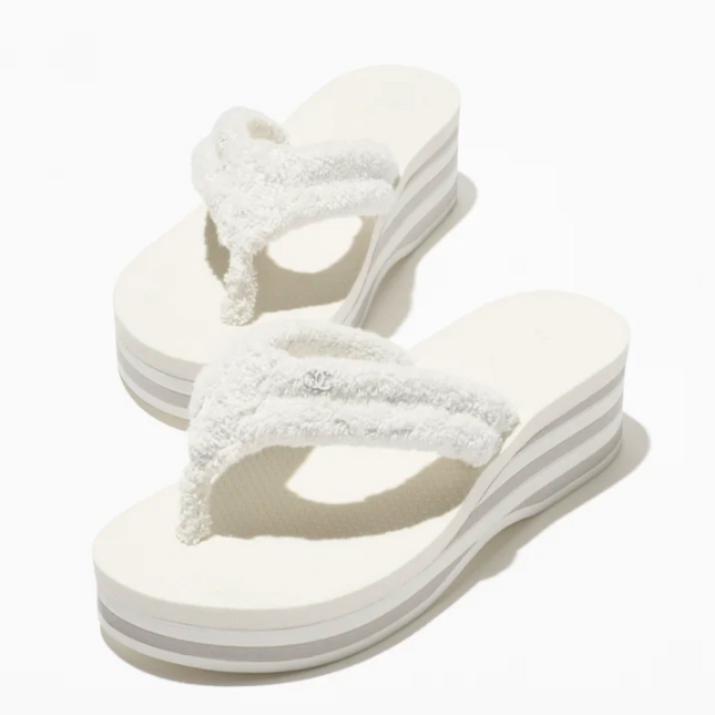 THONG SANDALS IN WHITE COTTON