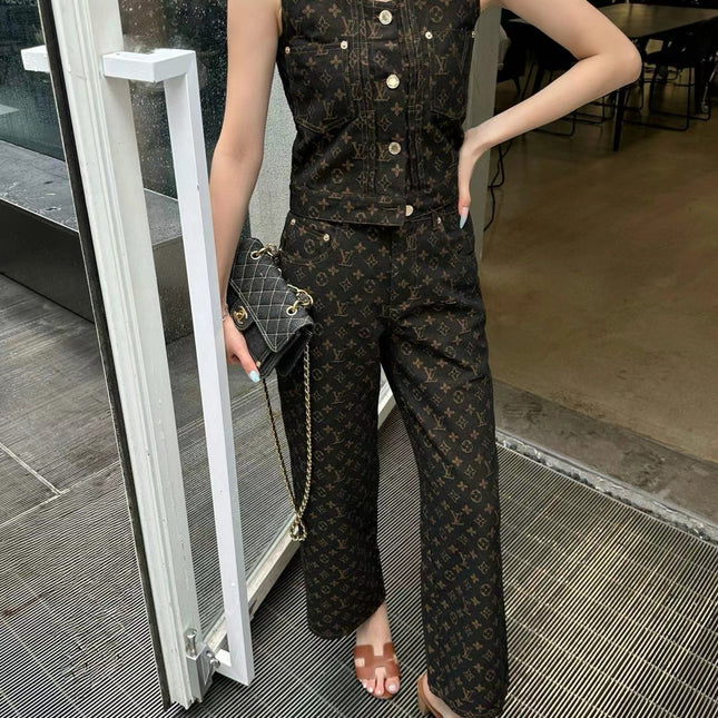 LV Monogram Denim Set
