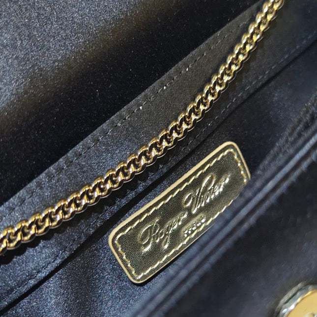 CHOC STRASS CLUTCH 24 IN BLACK SATIN