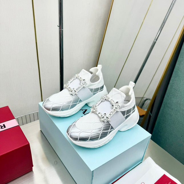 VIV' RUN SNEAKERS IN WHITE MIX SILVER GREY FABRIC