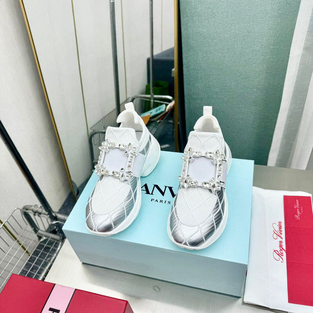 VIV' RUN SNEAKERS IN WHITE MIX SILVER GREY FABRIC