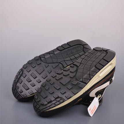 AIR MAX 1 SNEAKERS IN BLACK WHITE GOLD LEATHER