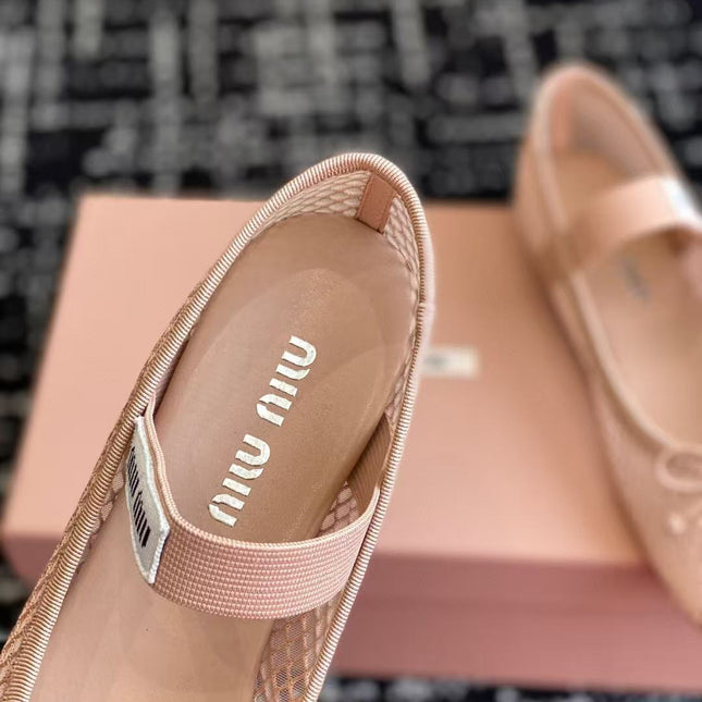 MM BALLET FLAT IN LIGHT PINK MESH