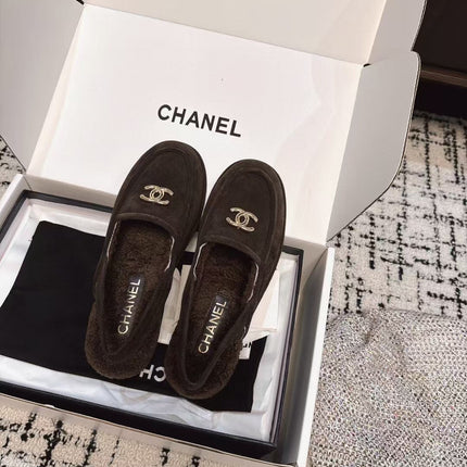 SLINGBACK LOAFER IN BROWN SUEDE AND SHEARLING