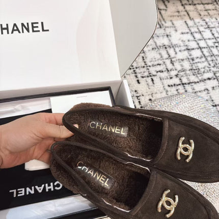 SLINGBACK LOAFER IN BROWN SUEDE AND SHEARLING