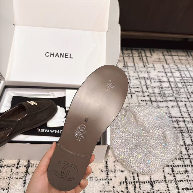 SLINGBACK LOAFER IN BROWN SUEDE AND SHEARLING