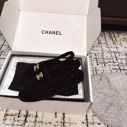 SLINGBACK LOAFER IN BLACK SUEDE AND SHEARLING