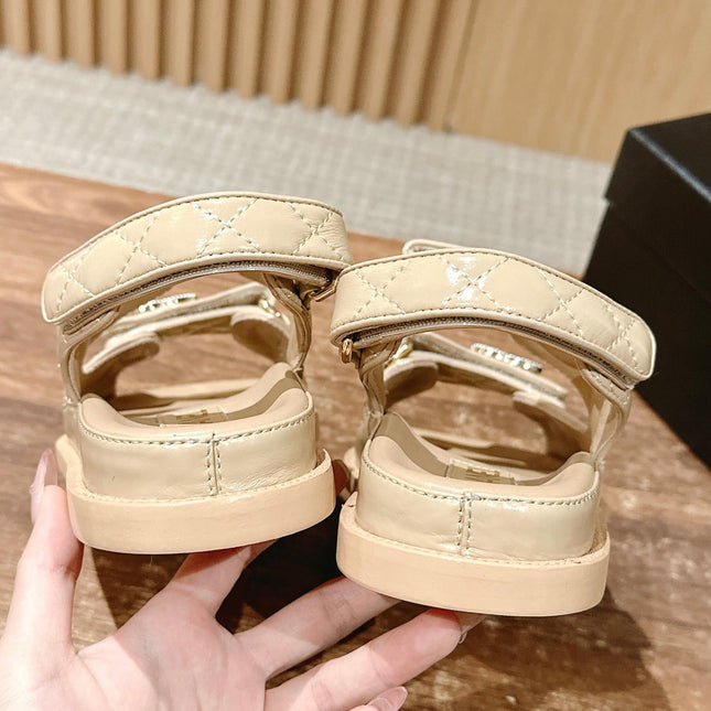 DAD SANDALS IN BEIGE QUILTED CALFSKIN