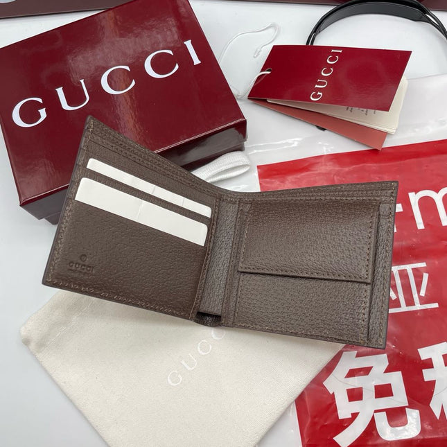 GG BI-FOLD WALLET IN BEIGE MIX BROWN CANVAS