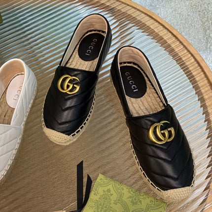 GG MARMONT IN WHITE AND BLACK MATELASSÉ LEATHER