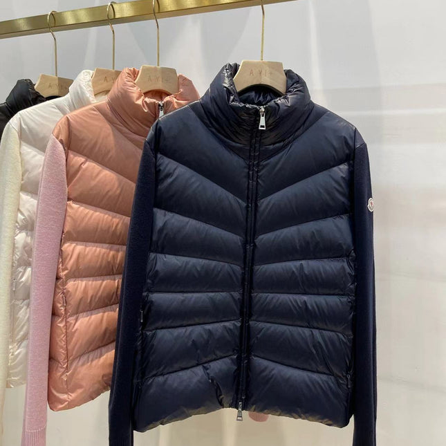 GHANY PUFFER JACKET IN BLACK NYLON AND WOOL