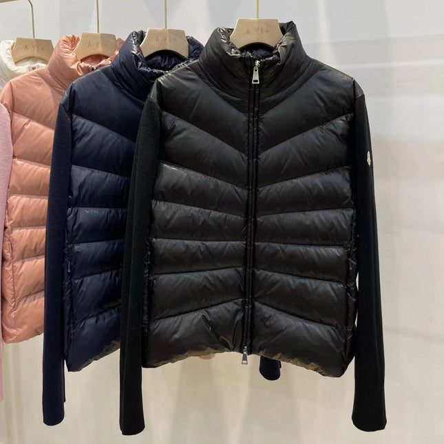 GHANY PUFFER JACKET IN BLACK NYLON AND WOOL