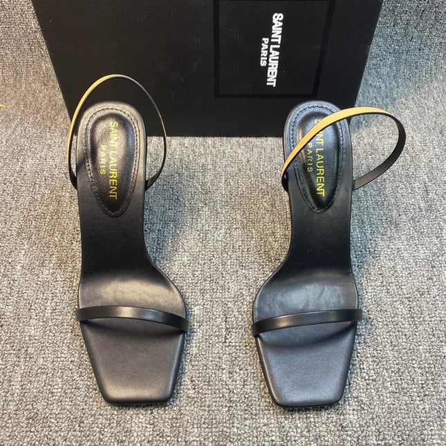 OPAQUE HIGH HEELS IN BLACK CALFSKIN