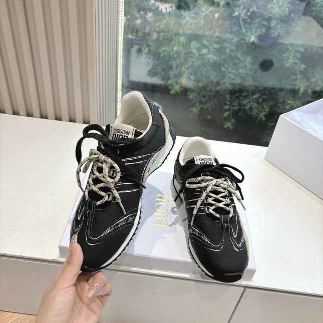 DIOR B30 SNEAKERS IN BLACK AND BEIGE SUEDE