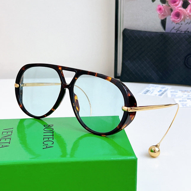 BOTTEGA VENETA SUNGLASSES TORTOISE GOLD IN ACETATE AND METAL