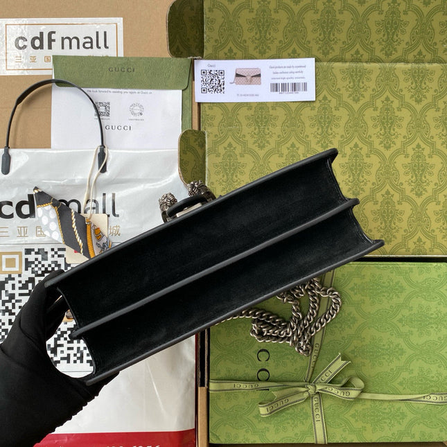 GG DIONYSUS SHOULDER BAG IN BEIGE CANVAS SILVER HARDWARE