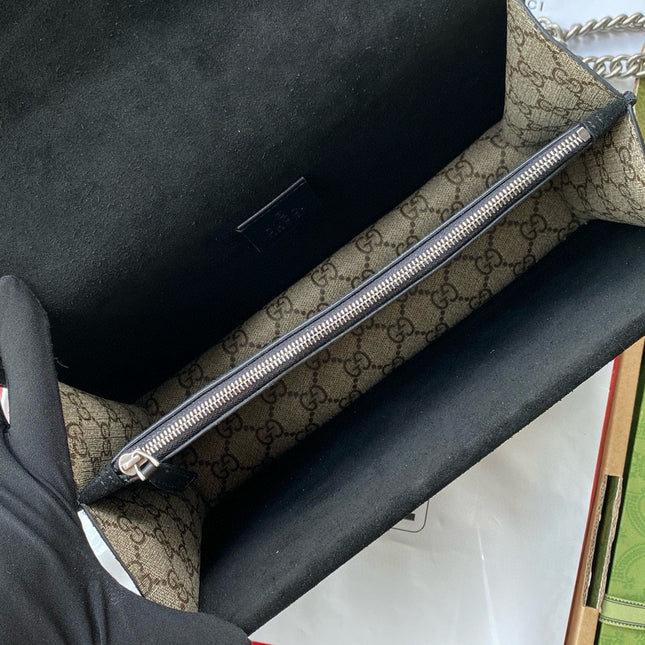 GG DIONYSUS SHOULDER BAG IN BEIGE CANVAS SILVER HARDWARE