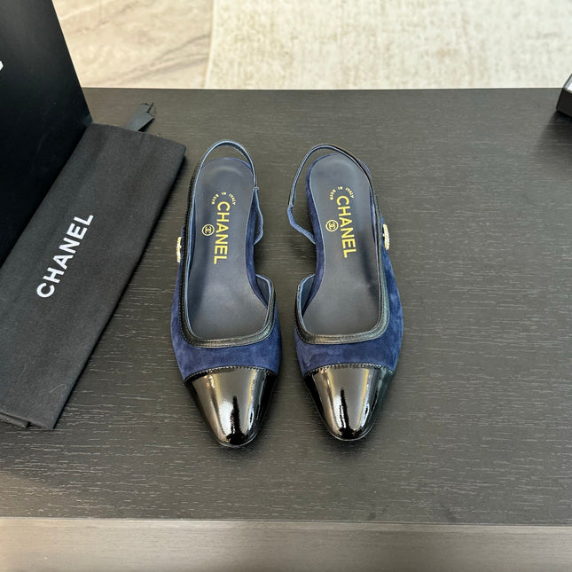 CC SLINGBACK IN NAVY BLUE MIX BLACK SUEDE