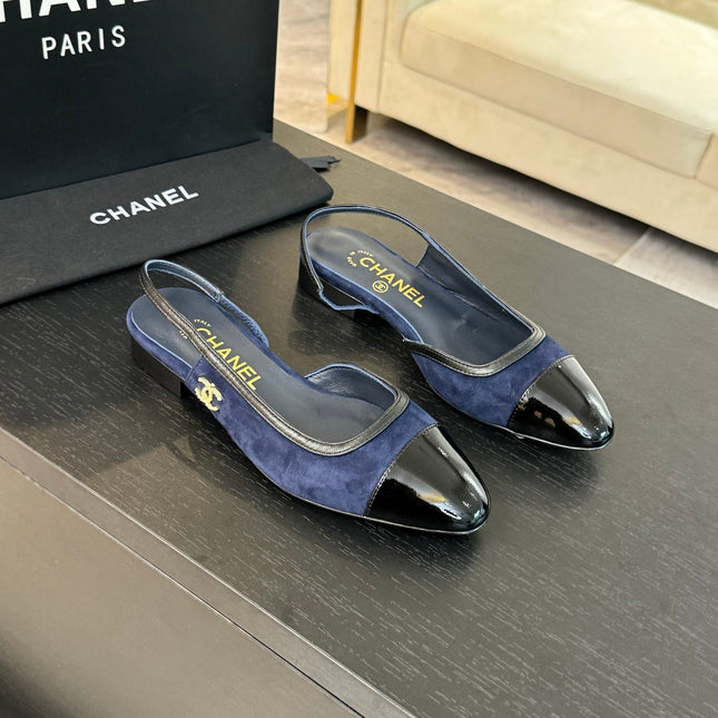 CC SLINGBACK IN NAVY BLUE MIX BLACK SUEDE
