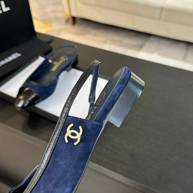 CC SLINGBACK IN NAVY BLUE MIX BLACK SUEDE