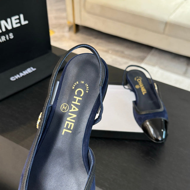 CC SLINGBACK IN NAVY BLUE MIX BLACK SUEDE