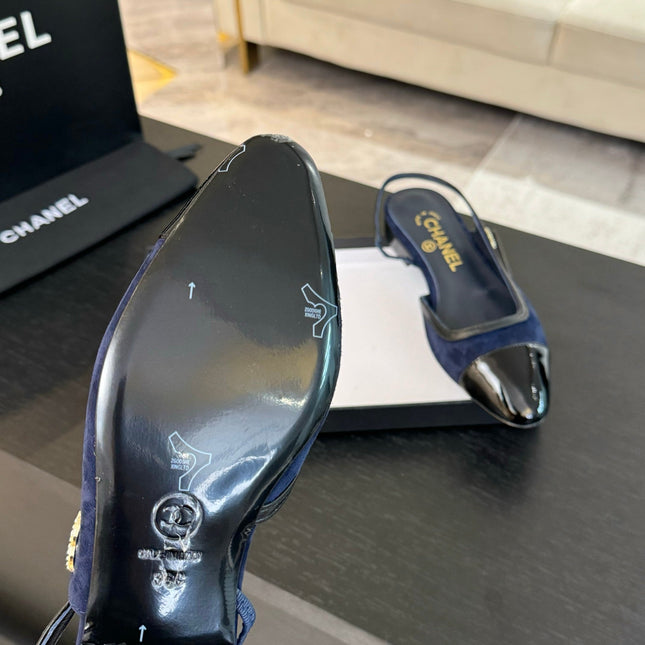 CC SLINGBACK IN NAVY BLUE MIX BLACK SUEDE