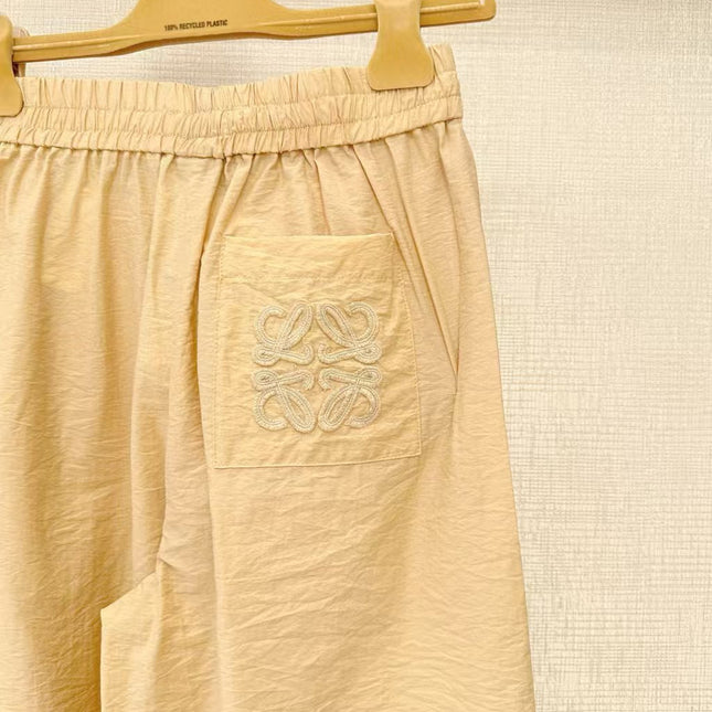 LOEWE SET IN BEIGE COTTON WITH EMBROIDERED LOGO