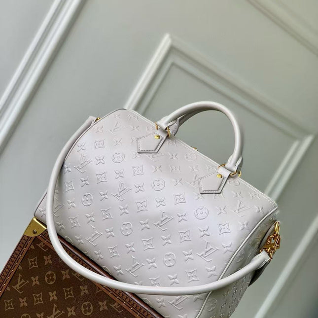 SPEEDY BANDOULIERE 30 IN GREY EMBOSSED CALFSKIN