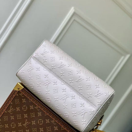 SPEEDY BANDOULIERE 30 IN GREY EMBOSSED CALFSKIN