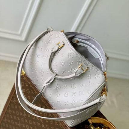 SPEEDY BANDOULIERE 30 IN GREY EMBOSSED CALFSKIN