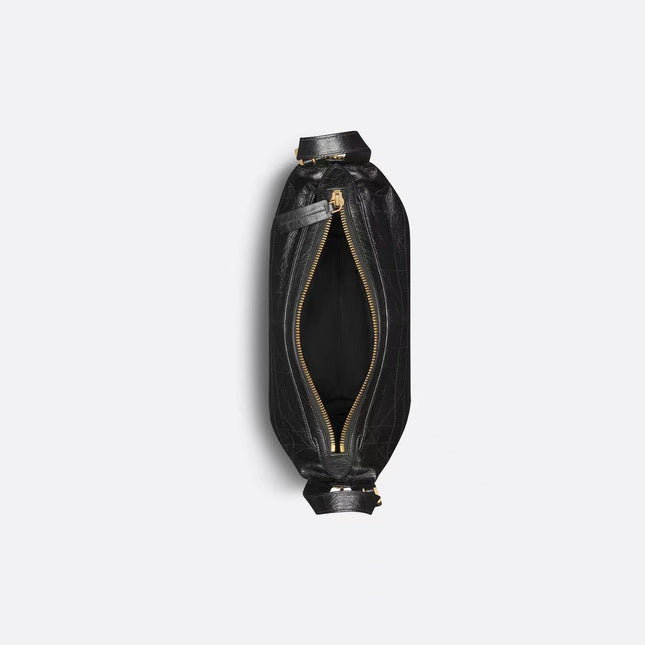 CD SHOULDER BAG 25 IN BLACK CALFSKIN GOLD HARDWARE TP2