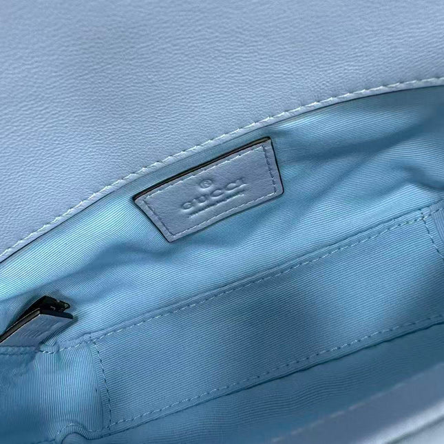 GG MARMONT 16 MINI SHOULDER BAG BLUE CALFSKIN