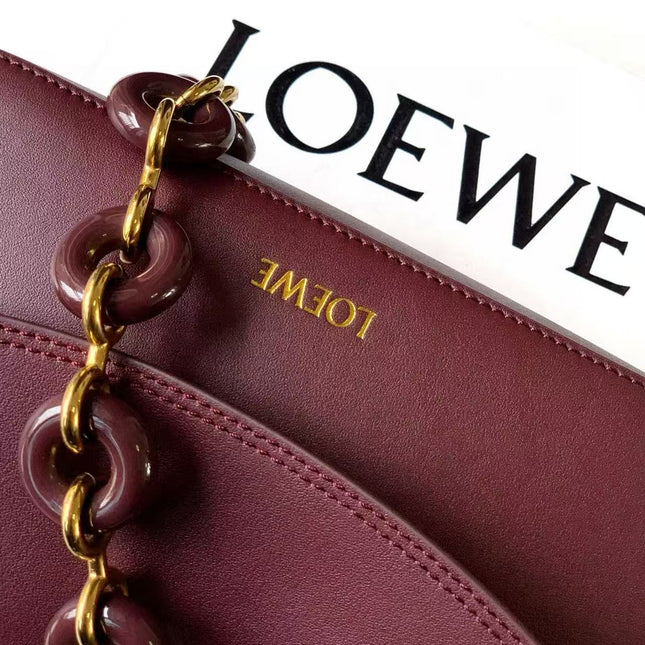 LOE OLA BAG 26 IN BURGUNDY RED CALFSKIN