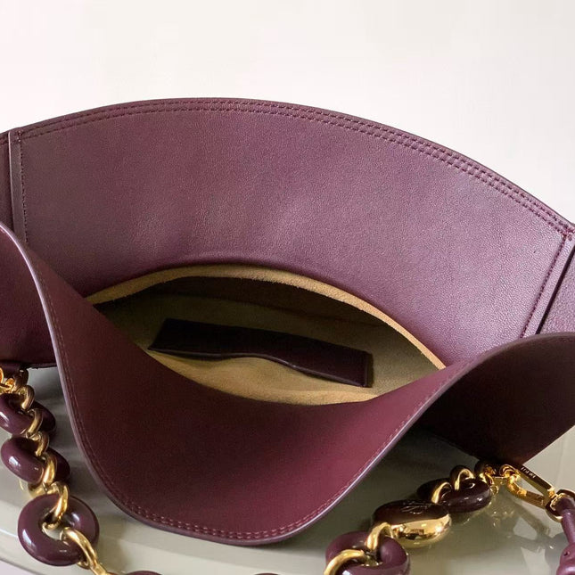 LOE OLA BAG 26 IN BURGUNDY RED CALFSKIN