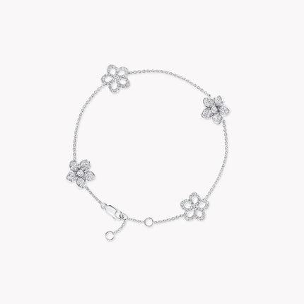 WILD FLOWER 4 MOTIF DIAMOND PAVED BRACELET