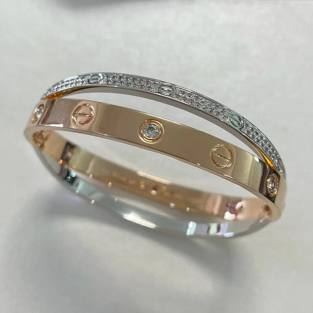 LOVE BRACELET 6.1MM AND 3.65MM DIAMOND
