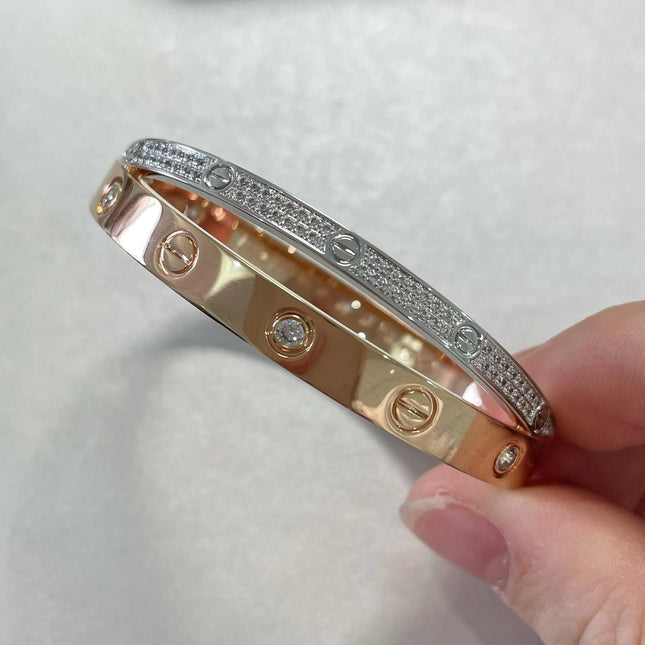 LOVE BRACELET 6.1MM AND 3.65MM DIAMOND
