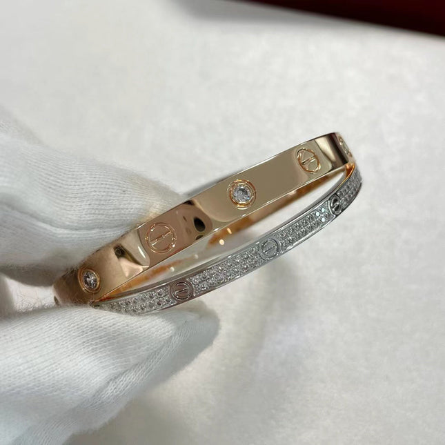 LOVE BRACELET 6.1MM AND 3.65MM DIAMOND