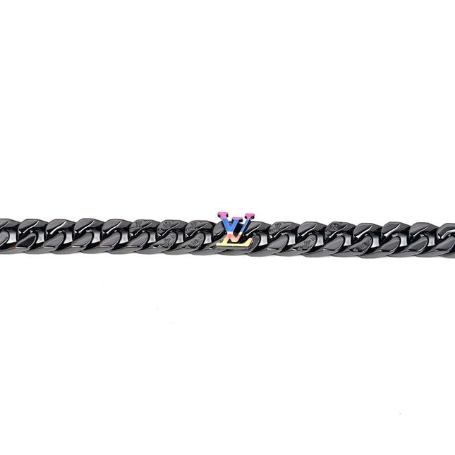 RAINBOW BLACK METAL CUBAN BRACELET