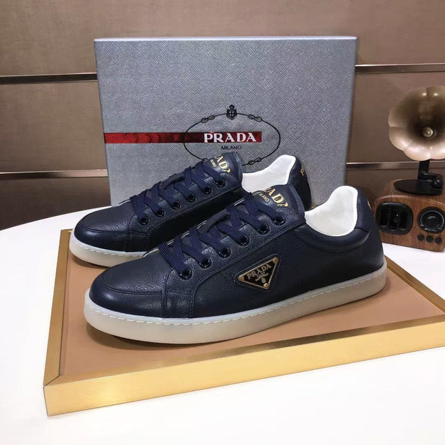 PRADA SNEAKERS IN NAVY BLUE CALFSKIN