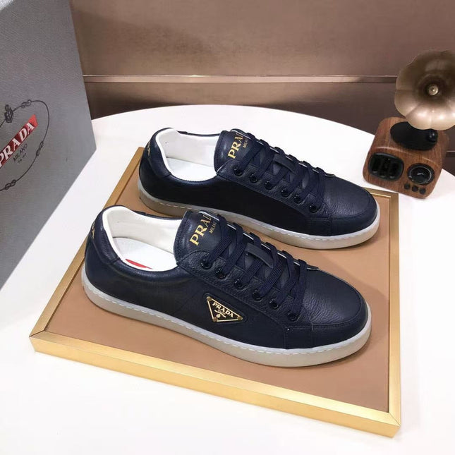 PRADA SNEAKERS IN NAVY BLUE CALFSKIN