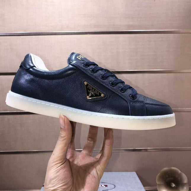 PRADA SNEAKERS IN NAVY BLUE CALFSKIN