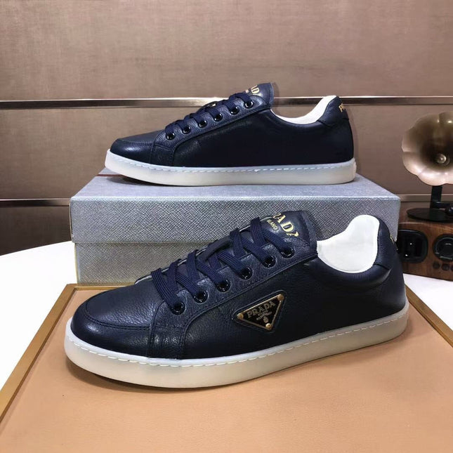 PRADA SNEAKERS IN NAVY BLUE CALFSKIN