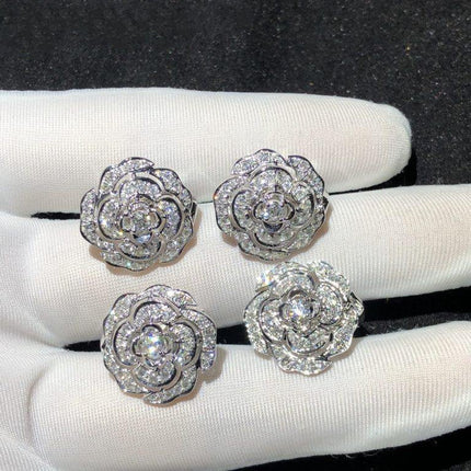 BOUTON DE EARRINGS SILVER DIAMOND