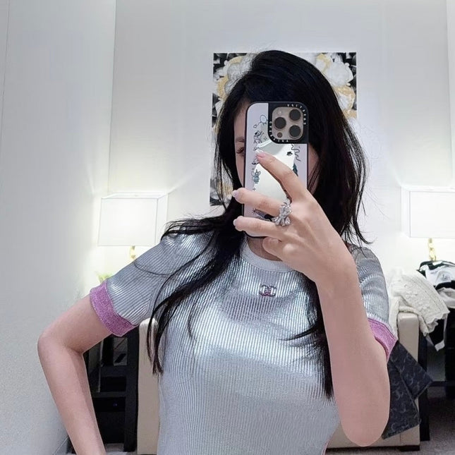 CC 25 Short Sleeves T- shirt Silver Cotton