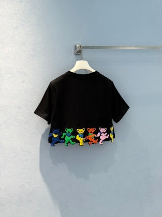 Loewe 25 Bear Embroidered High Waist Short T-shirt Cotton