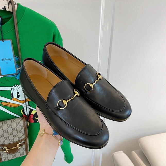 GG LOAFERS MULES BLACK BROWN SOLE