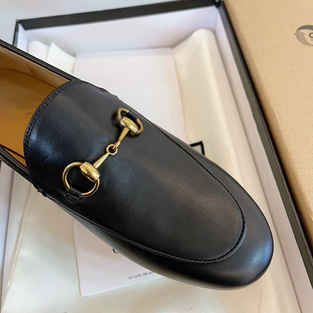 GG LOAFERS MULES BLACK BROWN SOLE