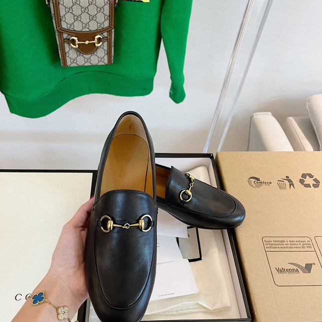 GG LOAFERS MULES BLACK BROWN SOLE