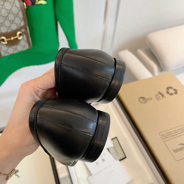 GG LOAFERS MULES BLACK BROWN SOLE